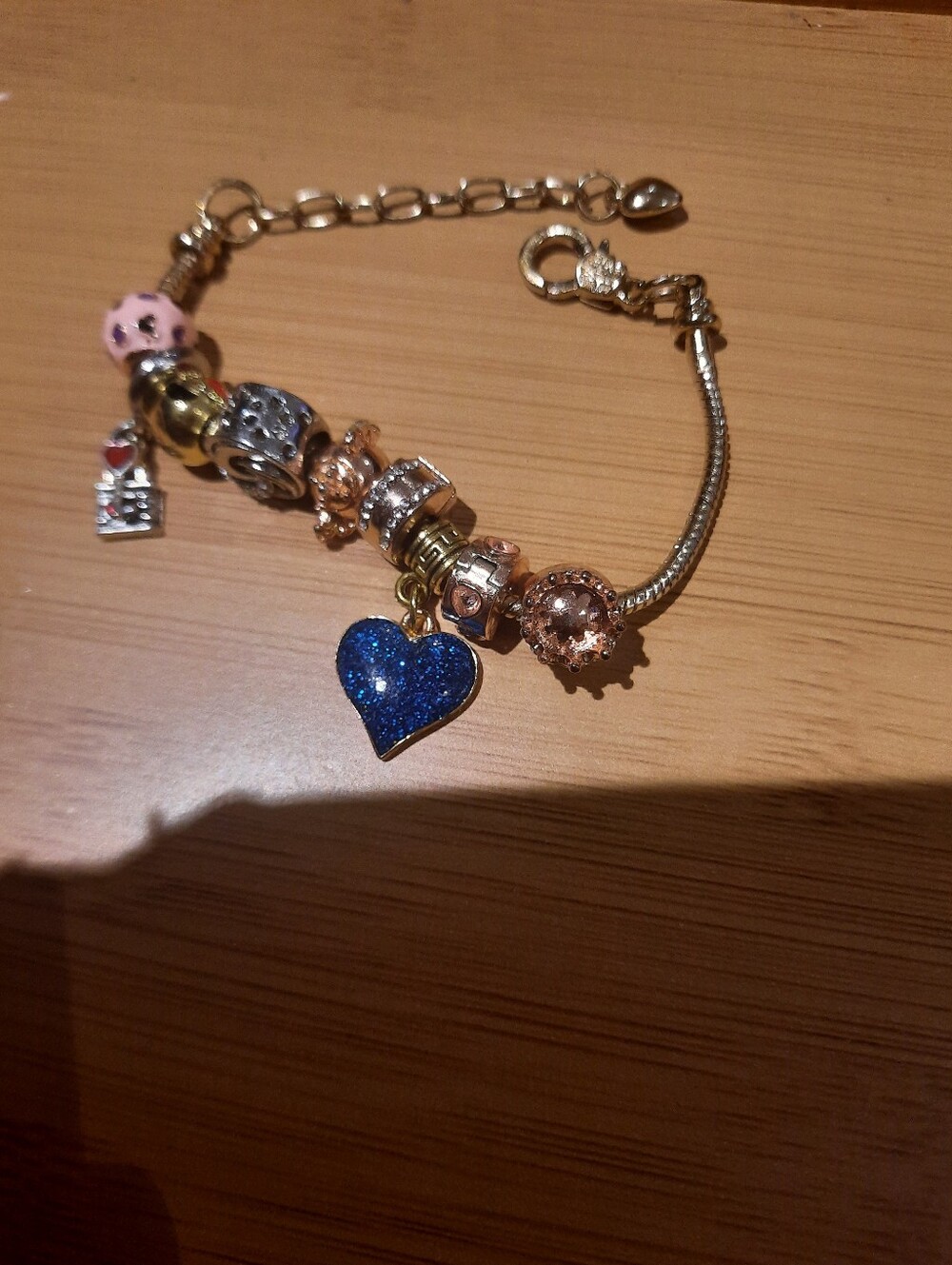 Tweens Young Gal's European Yellow& Rose Gold Charm Bracelet Bundle Lot 6"-7.75"